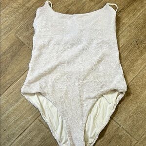 Onia Cream Textured One Piece Swimsuit